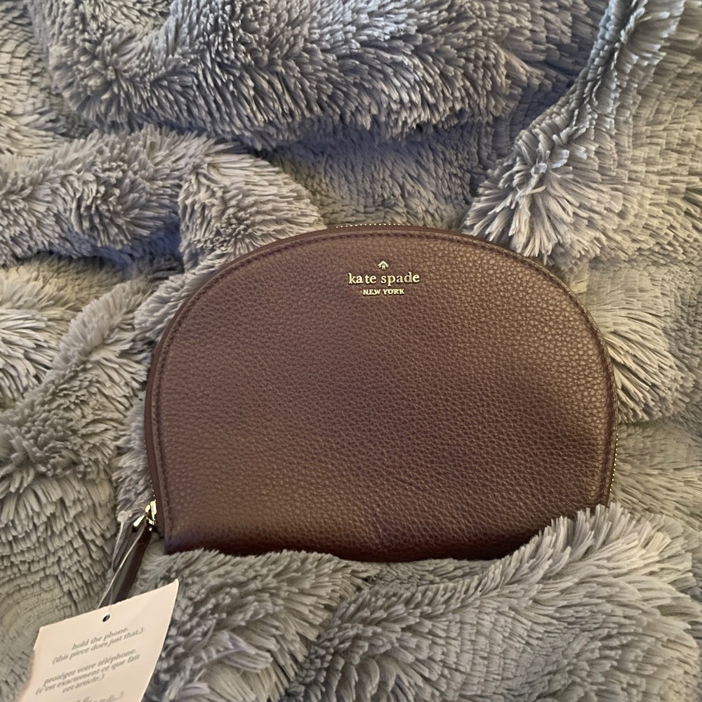Kate Spade Half Moon Wristlet - Brown/Cherry